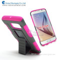 Cheap Fashion 3 in 1 Hybrid Hard PC Plastic Kickstand Smart Phone Case for Samsung Galaxy S6 Edge